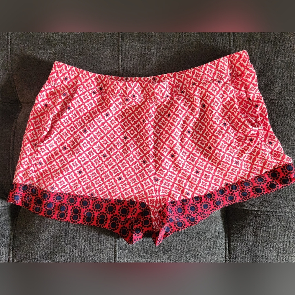 Ella Moss Red and Black Patterned Women Shorts